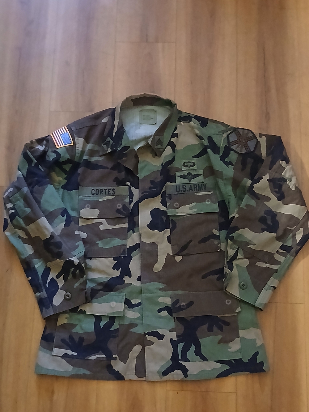 U.S. Army Woodland Camouflage Field Jacket with Patches